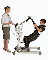 Floor lifts assist in lifting and transferring people without the need for an overhead track installation. Stand aids help people rise from a sitting to a standing position. Floor lift, ceiling lift, home elevator, stand aid, residential elevator, Houston, The Woodlands